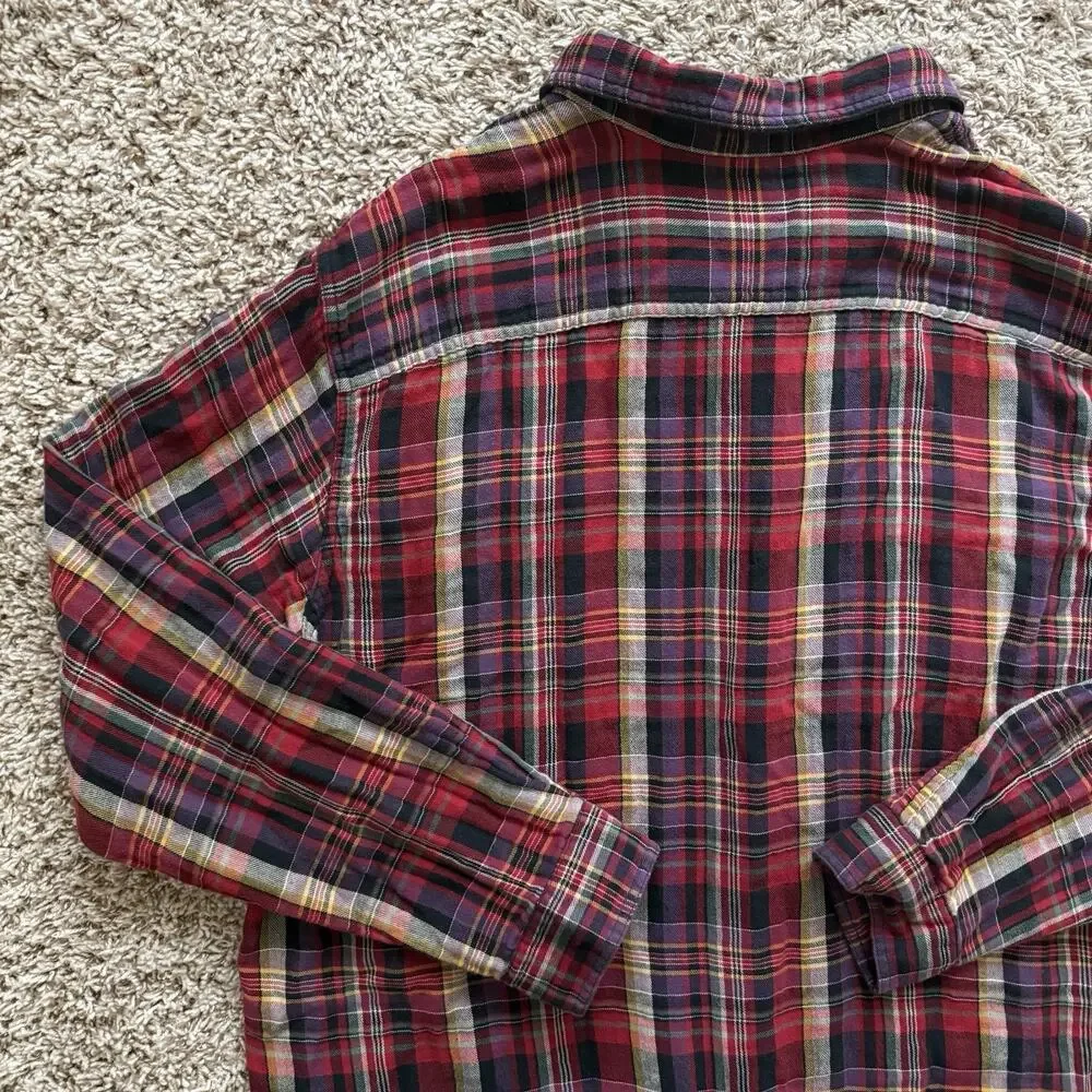 Vintage Polo Ralph Lauren Thick Button Up Red Tartan Plaid Shirt Men’s Size XXL